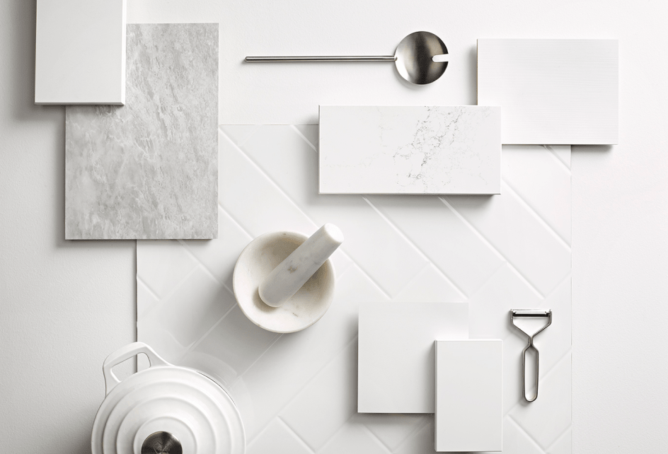 White interior mood board