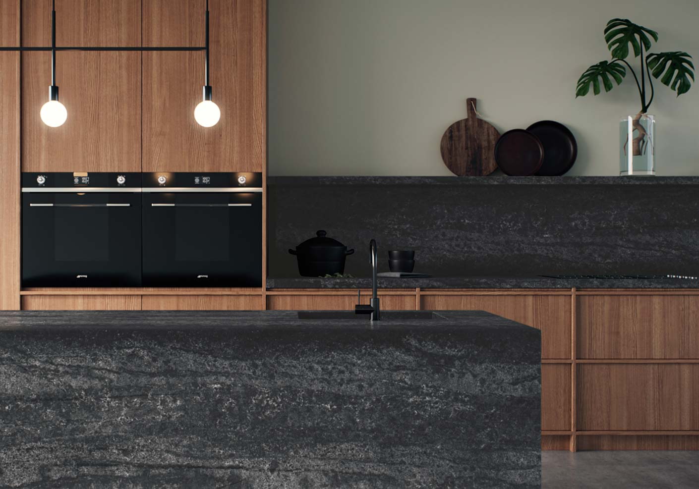 Caesarstone-Black-Tempal-Kitchen