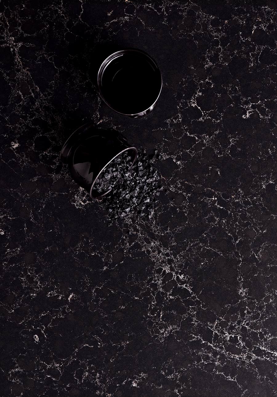 Black granite stone benchtop