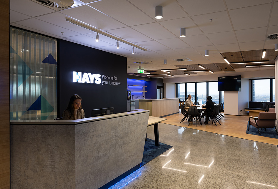 Hays office by stack interiors hi-macs urban concrete and melteca elemental concrete