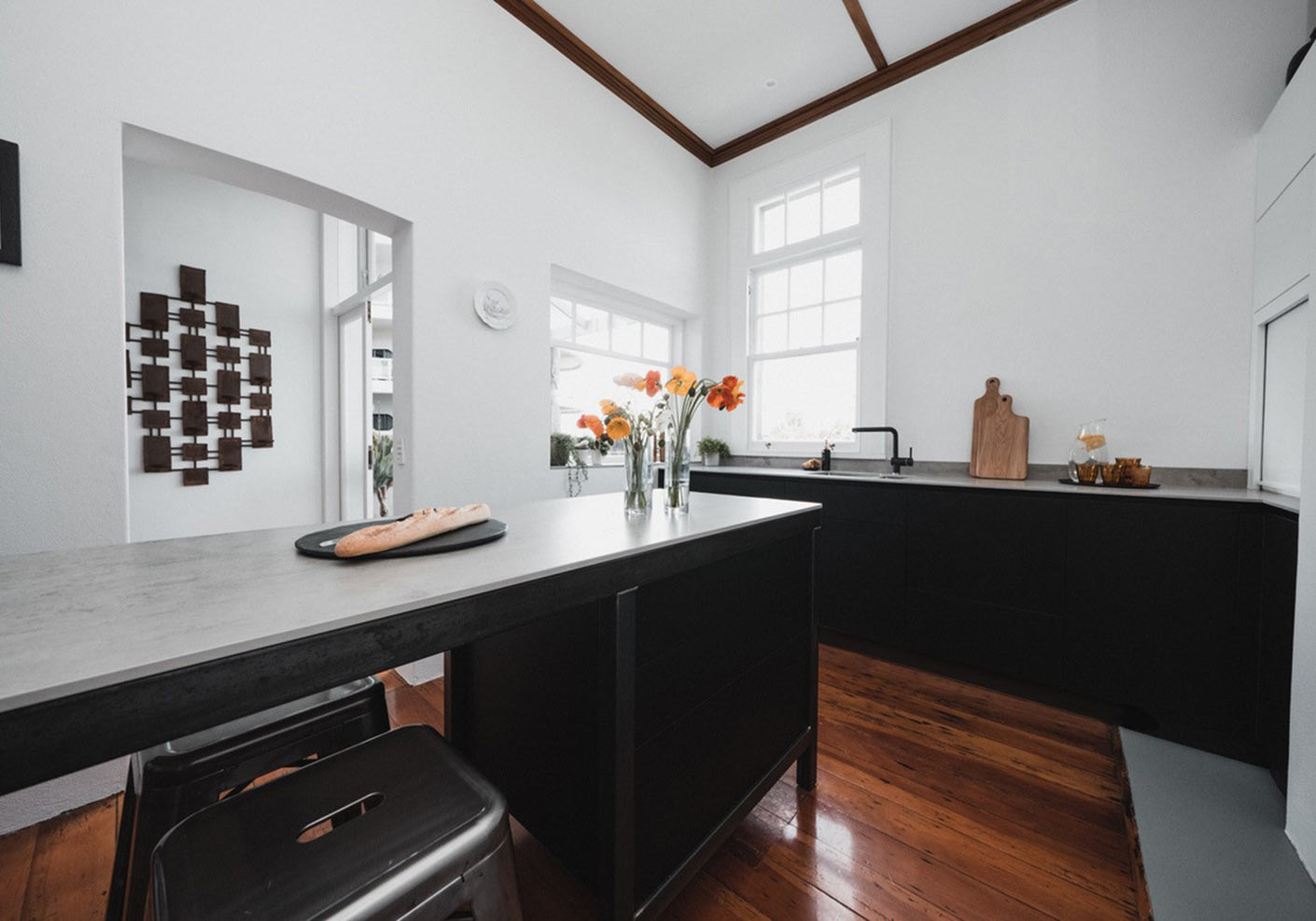 Grey concrete benchtop